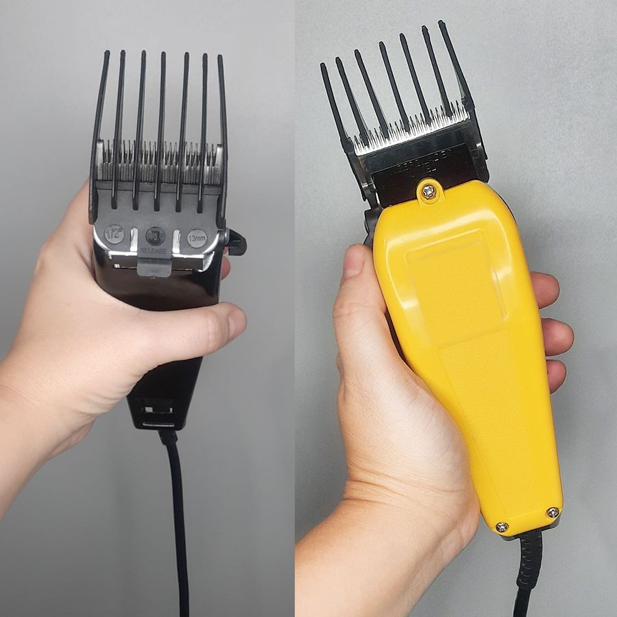 Máquina De Cabelo E Barba Profissional 8 Pentes Amarela 110v - Imagem 2
