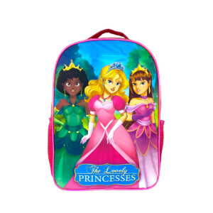 Kit Mochila Escolar Infantil Princesas com Acessórios Pink