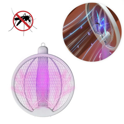 Raquete Elétrica Dobrável USB Lâmpada UV