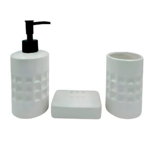 Conjunto para Banheiro 3 Peças Bancada Pequim Branco