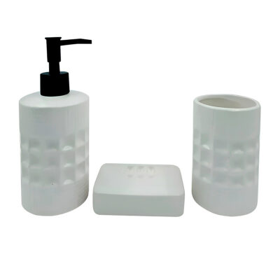 Conjunto para Banheiro 3 Peças Bancada Pequim Branco