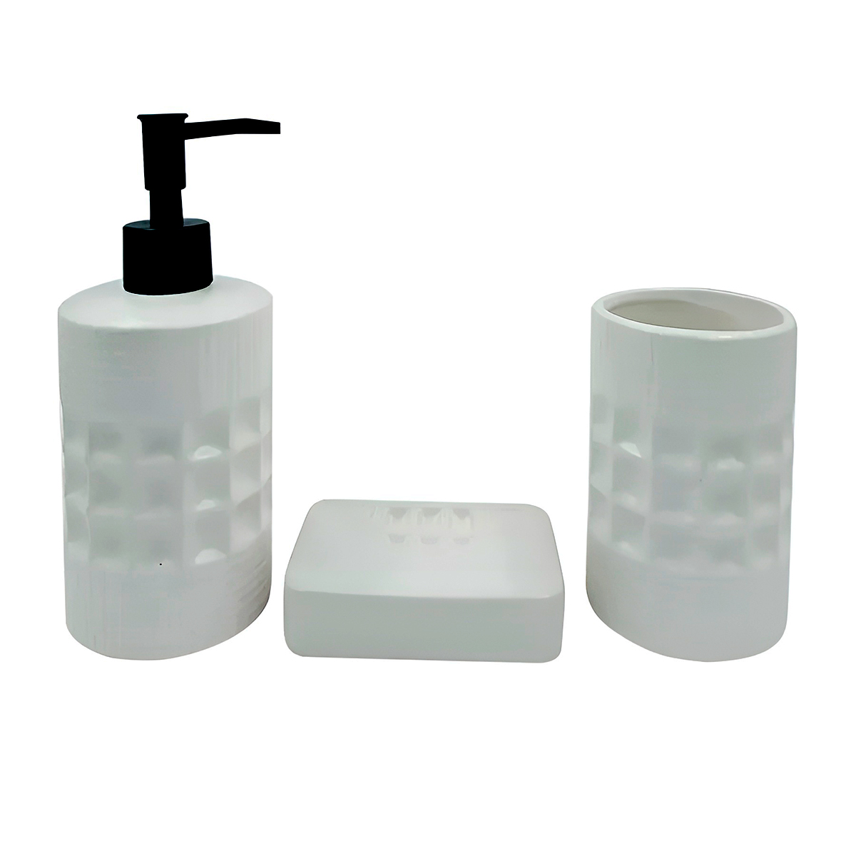Conjunto para Banheiro 3 Peças Bancada Pequim Branco