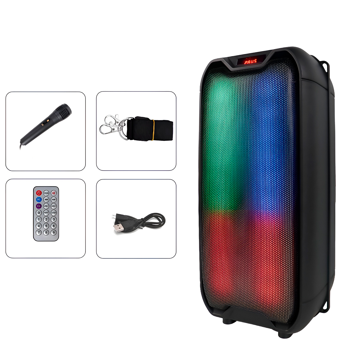 Caixa de Som Amplificada Bluetooth com Microfone e LED - Imagem 5