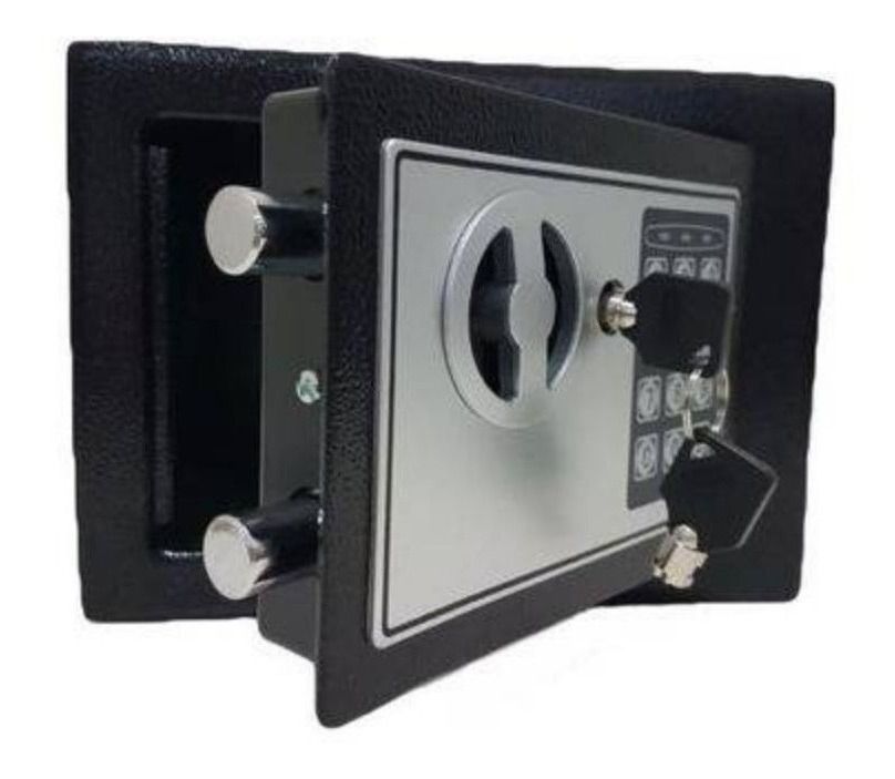 Cofre Digital Eletrônico com Senha e Chave Aço 23 cm - Imagem 4