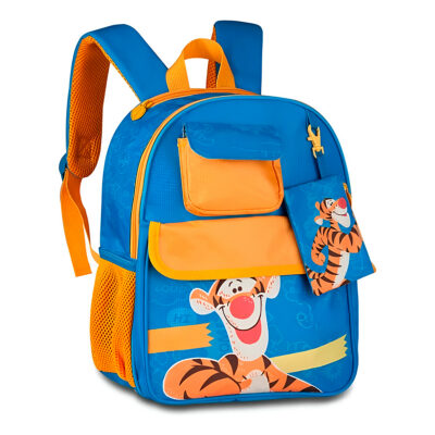 Mochila Infantil com Capuz Cachorro Azul e Amarelo 14 L