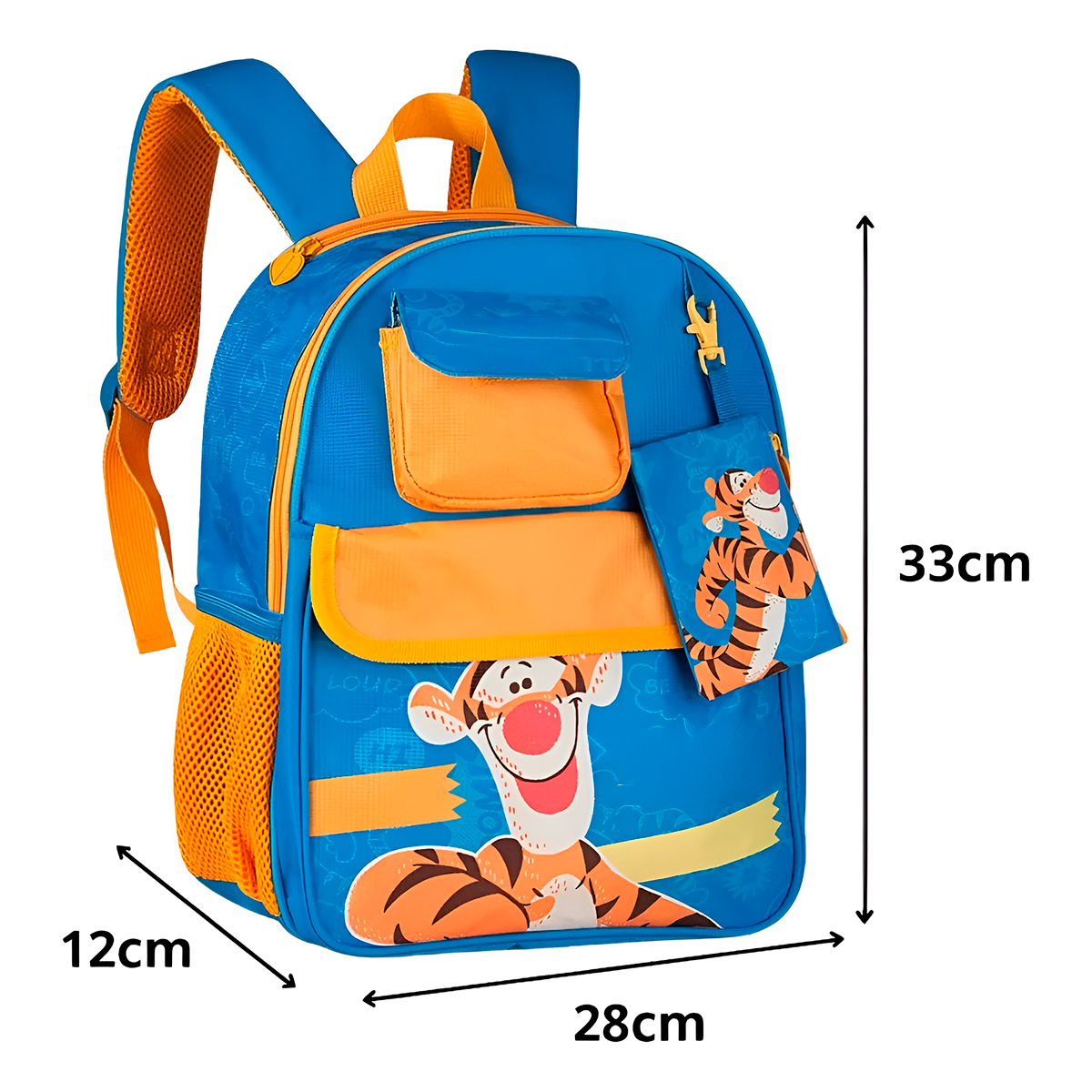 Mochila Infantil com Capuz Cachorro Azul e Amarelo 14 L - Imagem 2