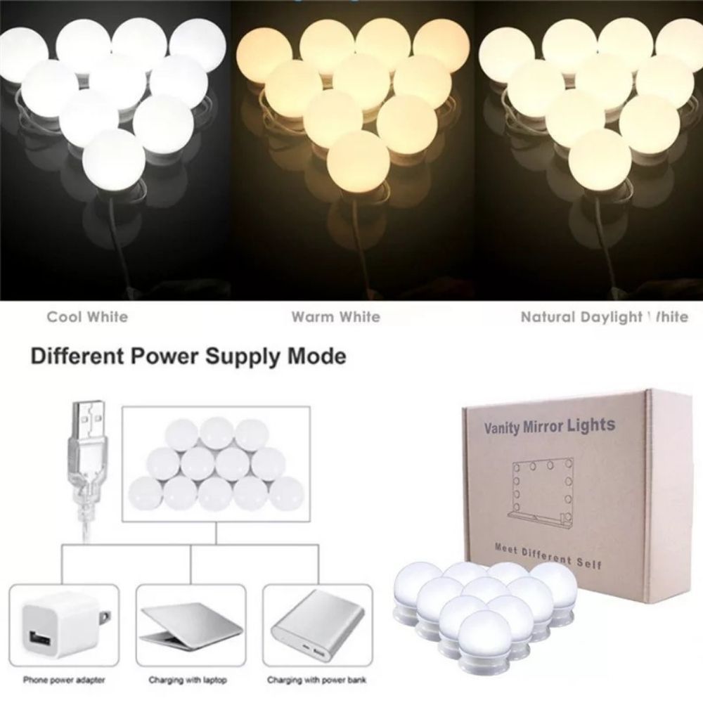 Kit Luz Camarim com 10 Lâmpadas Led USB 3 Cores - Imagem 2