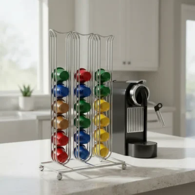 Suporte Porta Cápsulas de Café Inox 42 Cápsulas