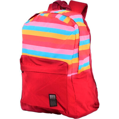 Mochila Juvenil Listrada Escola Passeio Poliéster Vinho