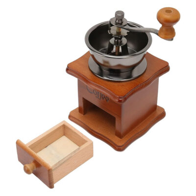 Moedor de Café Manual Retrô de Madeira com Manivela 50g